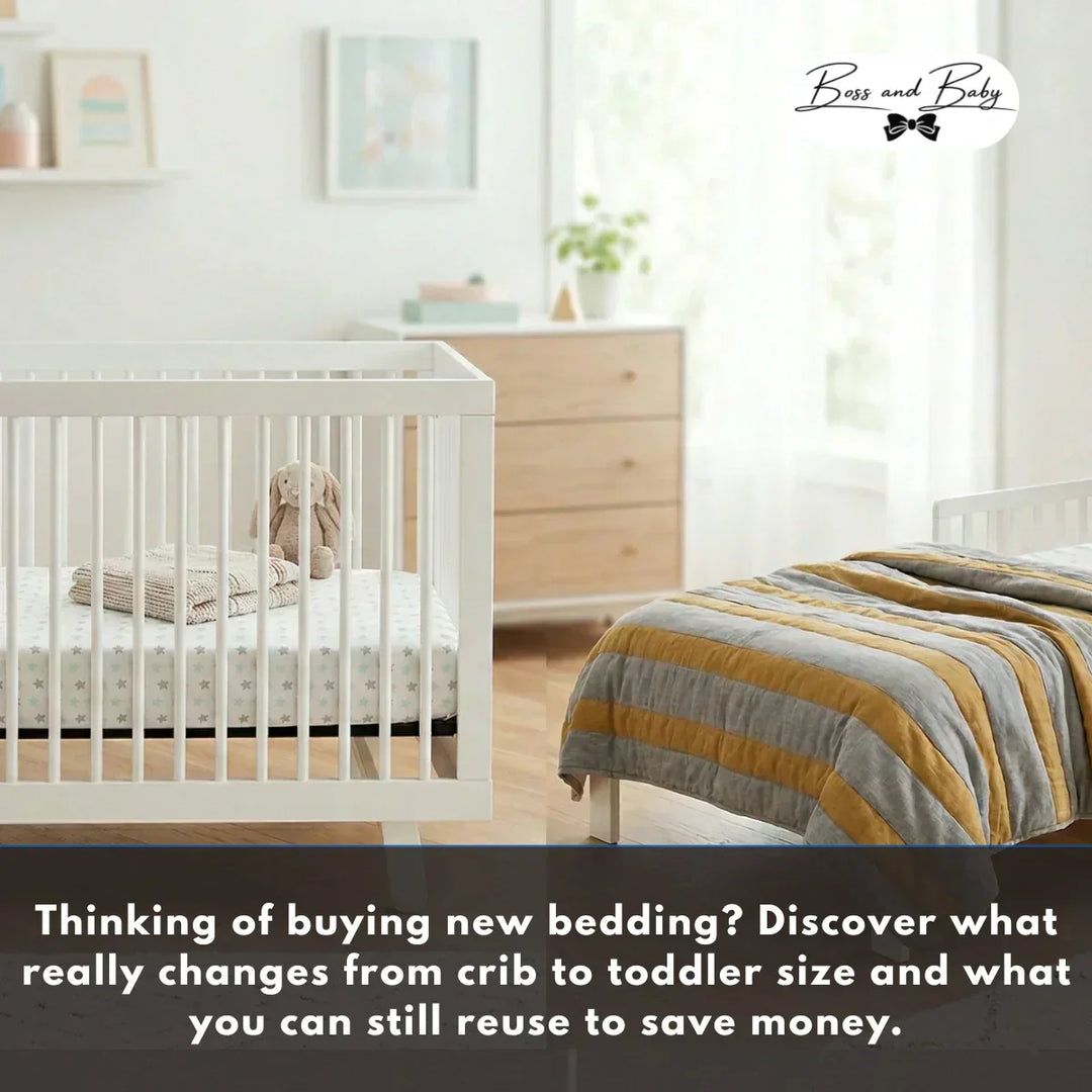 Discover what really changes from crib to toddler size and what you can still reuse to save money