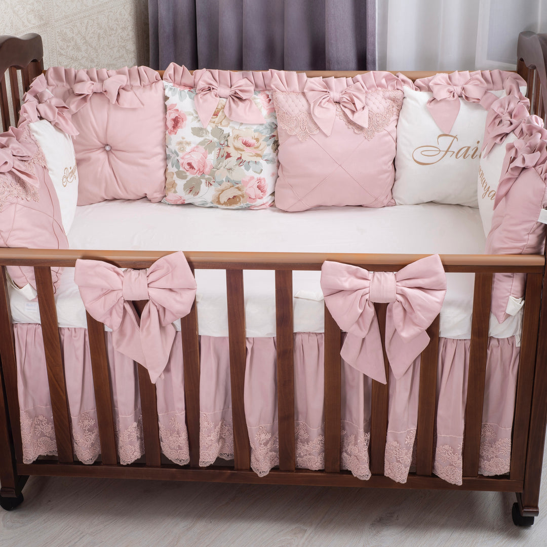  Pink Crib full Bedding Set 