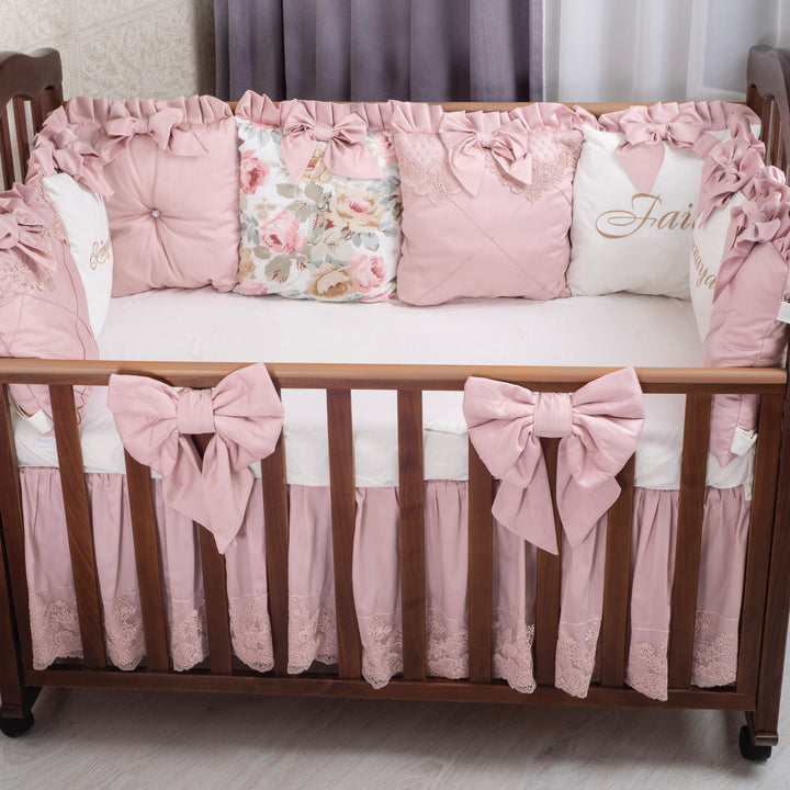  Pink Crib full Bedding Set 