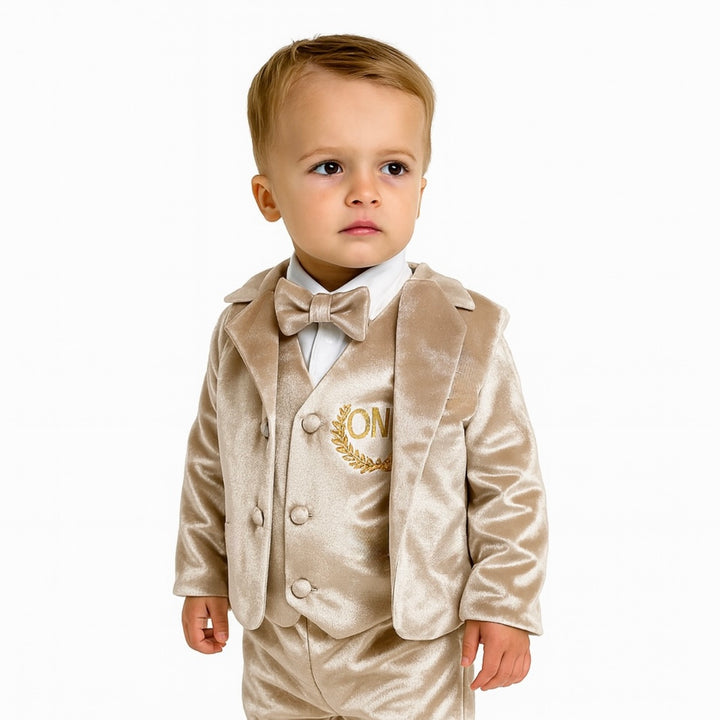Kids Grey Tuxedo Jacket Formal Ring Bearer Suit