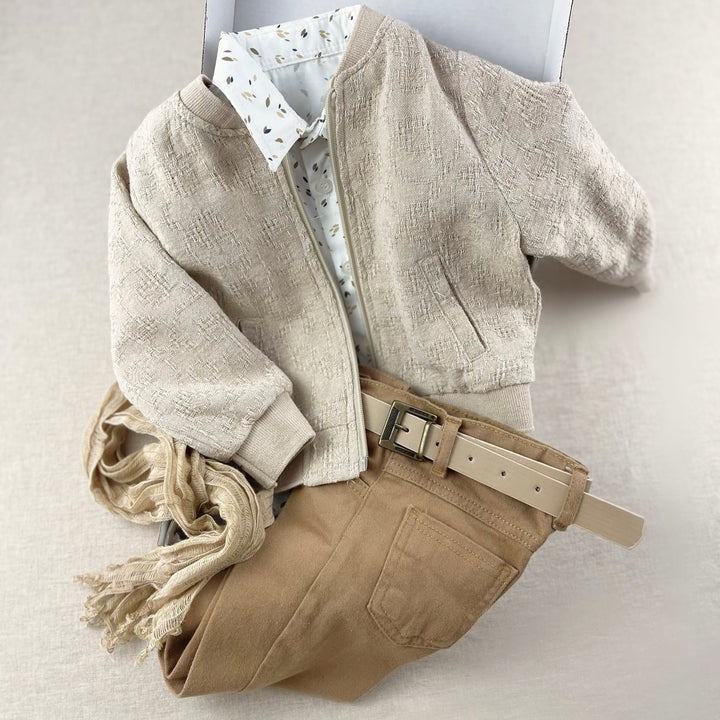 Elegant Boys Formal Suit – Handmade Beige Toddler Outfit