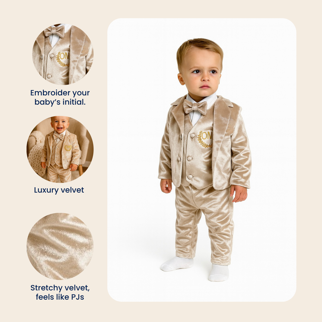 Kids Grey Tuxedo Jacket Formal Ring Bearer Suit