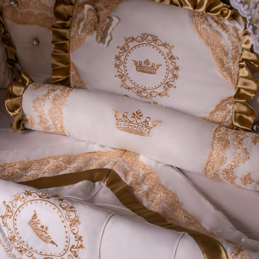 Luxury Royal Gold Crown Crib Bedding Set