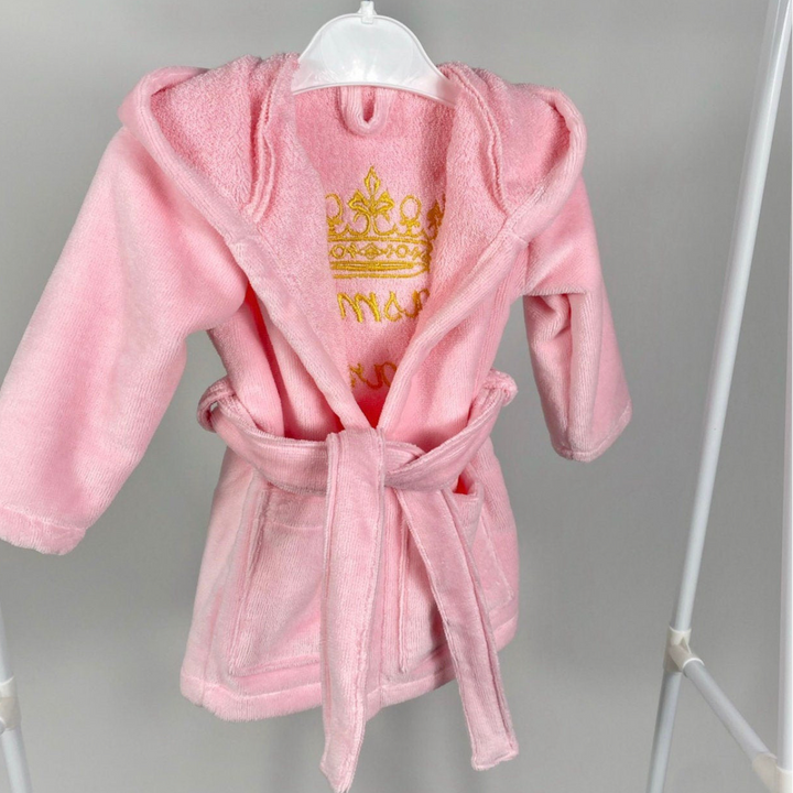 Personalized Pink Baby Robe – Monogrammed Cotton Bathrobe