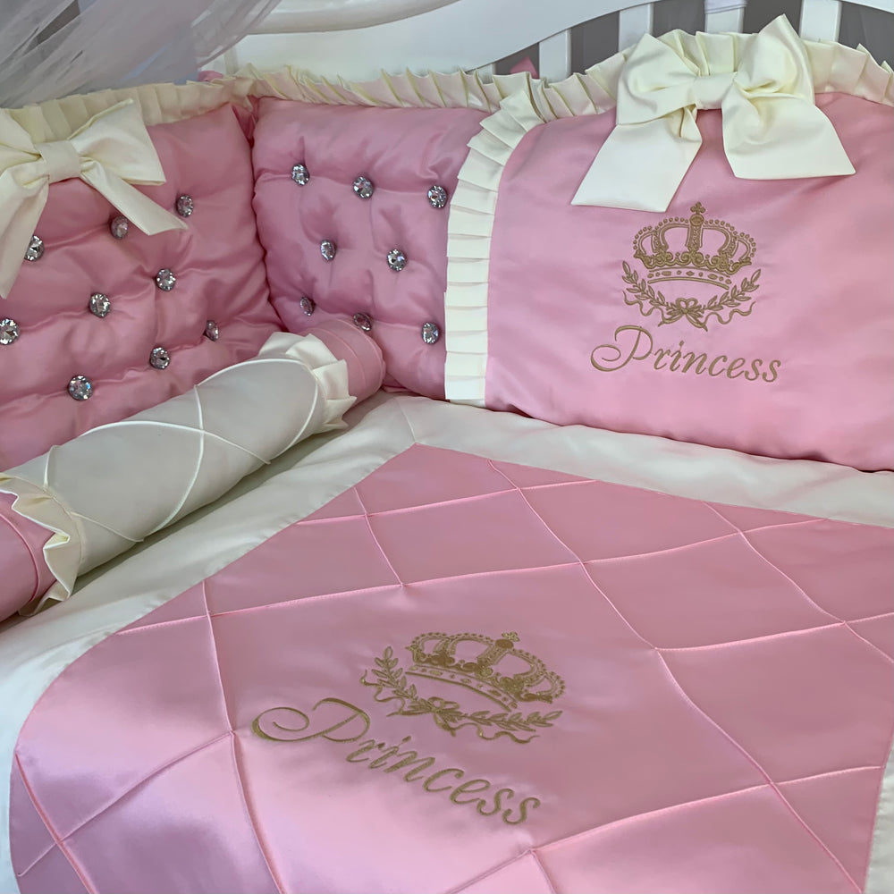 Royal Palace Pink Luxury Baby Girl Bedding Set 