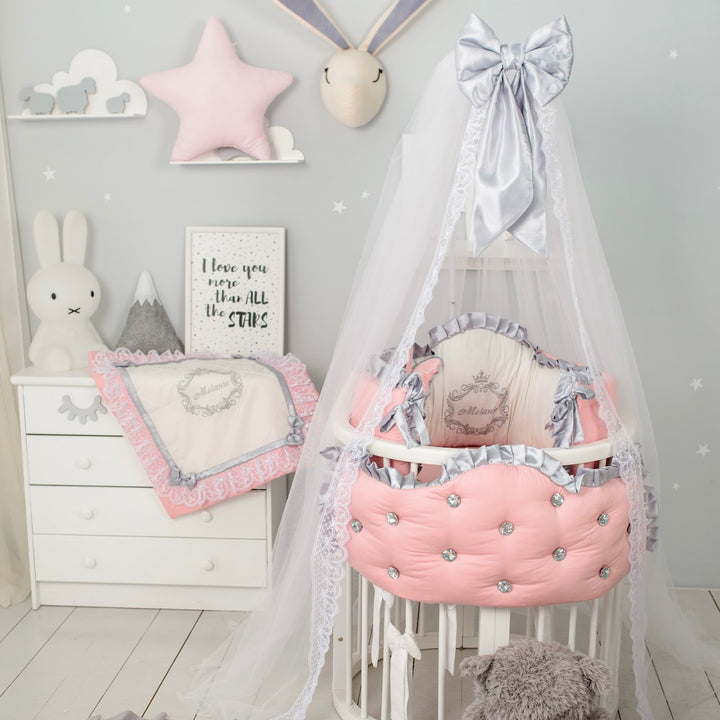 Round Baby Bassinet Bedding Set