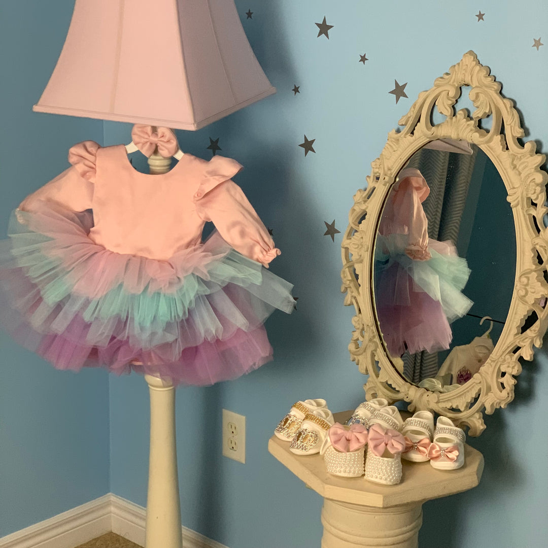 First Birthday Girl Tutu Dress – Floral Custom Dress