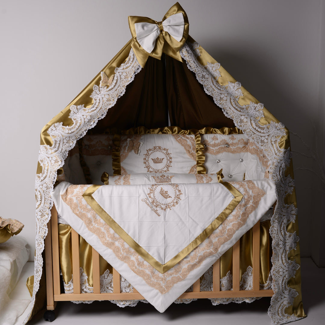 Royal Gold Crown Crib Bedding Set