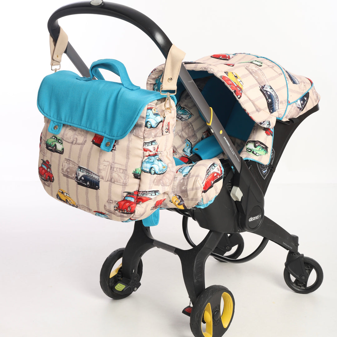 Retro Van Baby Boy Car Seat Cover – Vintage Travel Style