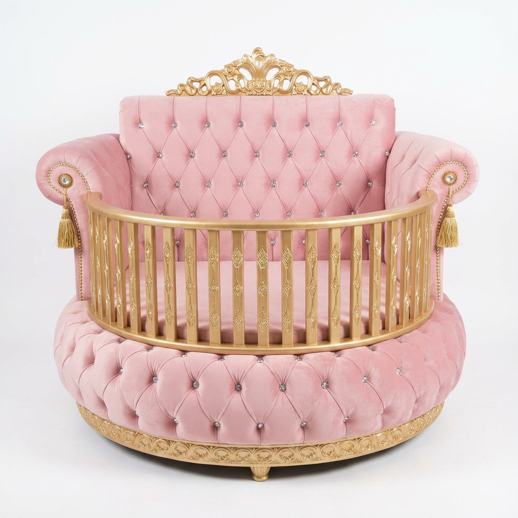 Royal Palace Round Crib for Your Baby's Dream Nursery
