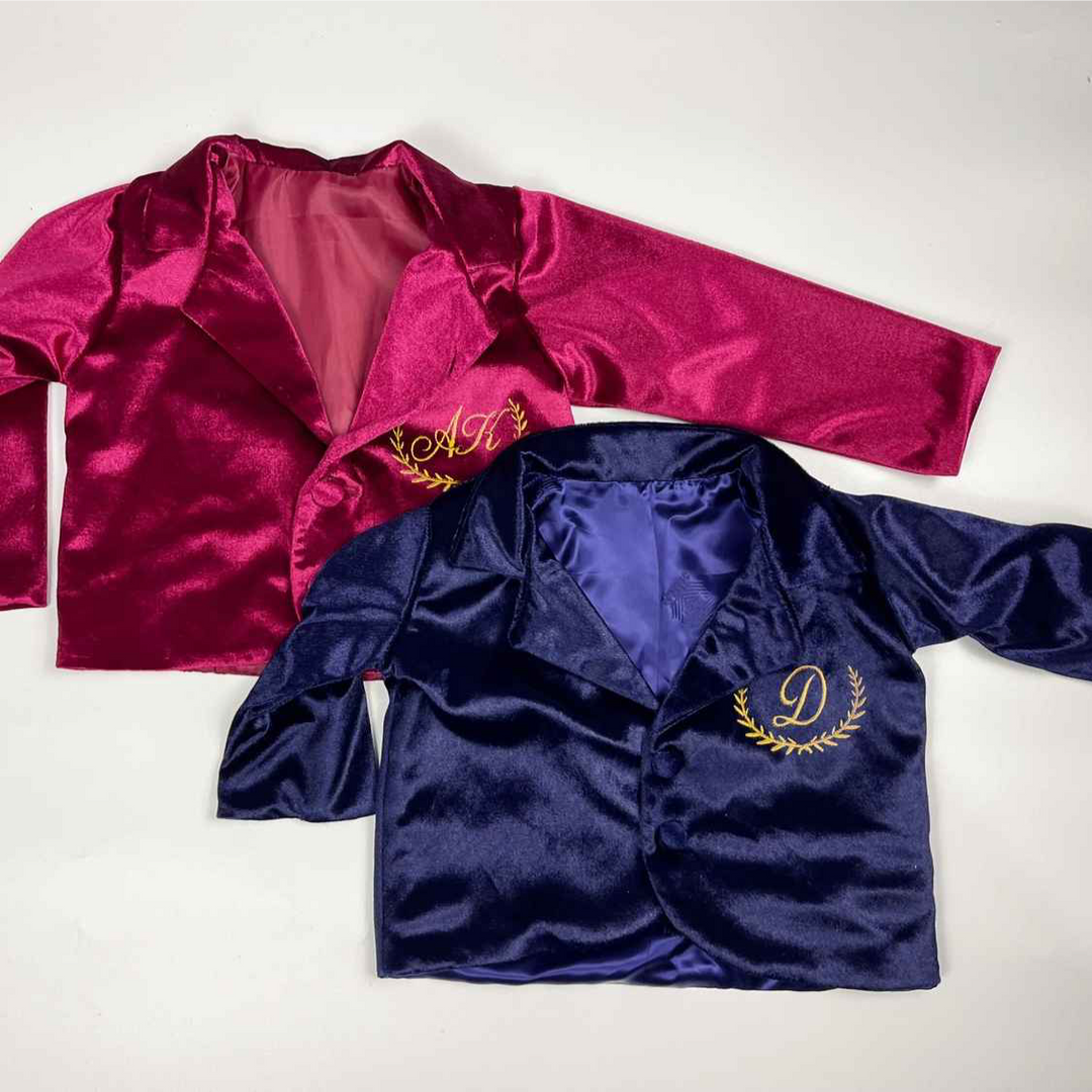 Personalized Velvet Baby Boy Jacket – Formal Outfit
