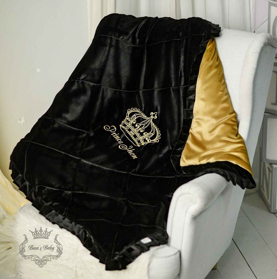 Black and Gold Baby Crib Bumpers – Luxury King Theme