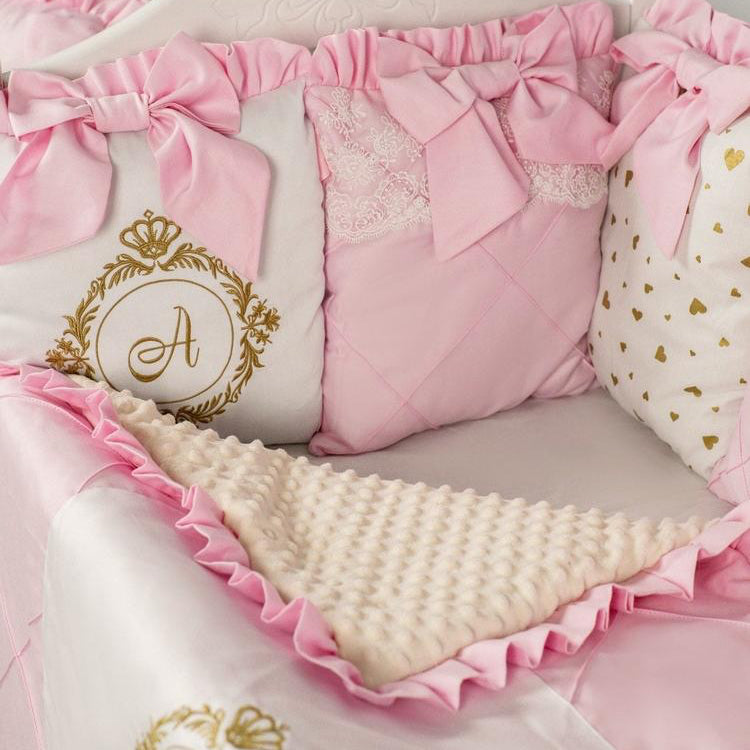 Boutique nursery decor ivory bedding set crib