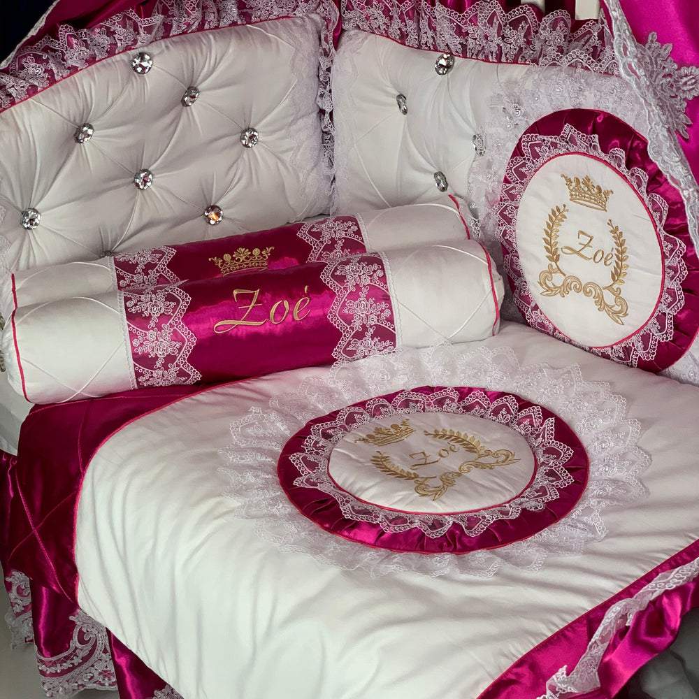 Hot Pink Glam Baby Girl Nursery Crib Bedding