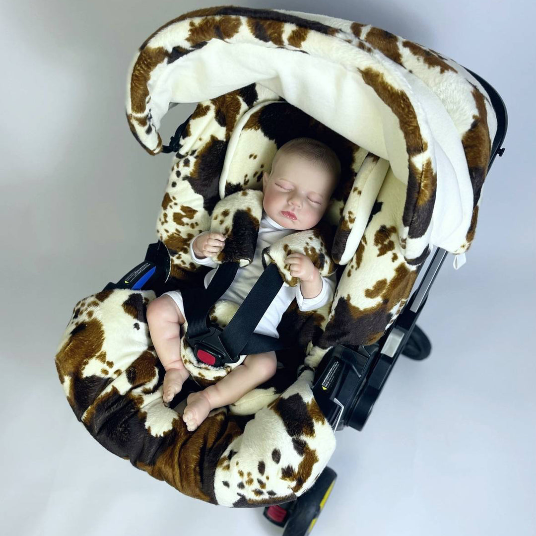 Cow Print Baby Car Seat Cover Set – Cozy & Padded Design – Boss and Baby