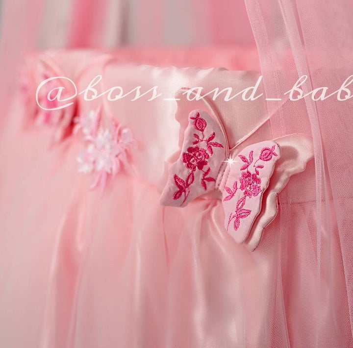 Custom Pink Baby Girl Crib Bedding Set Round Cribs
