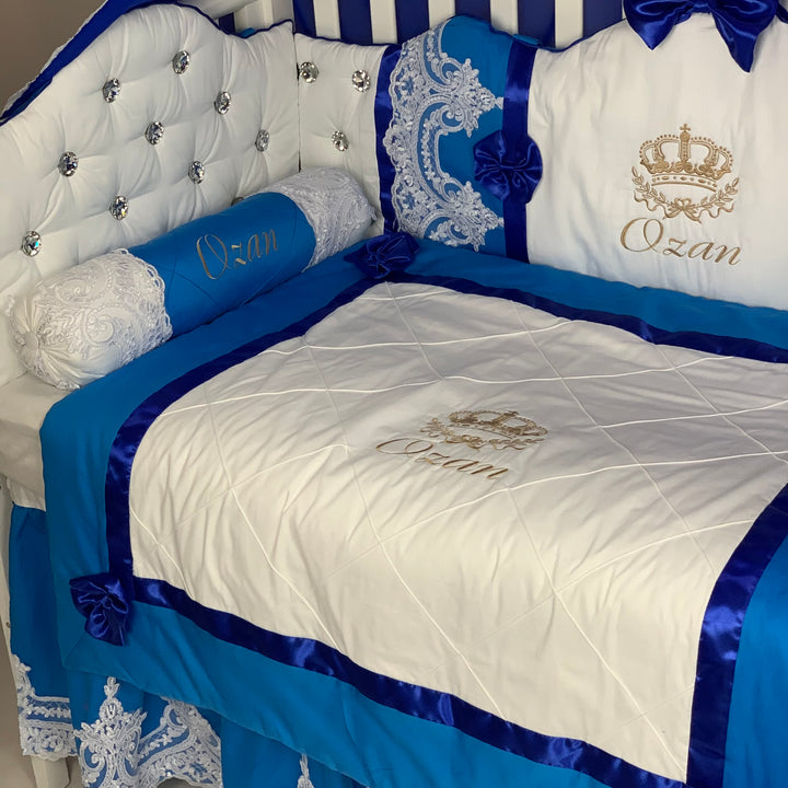 Premium Royal Blue Baby Boy Crib Bedding Set