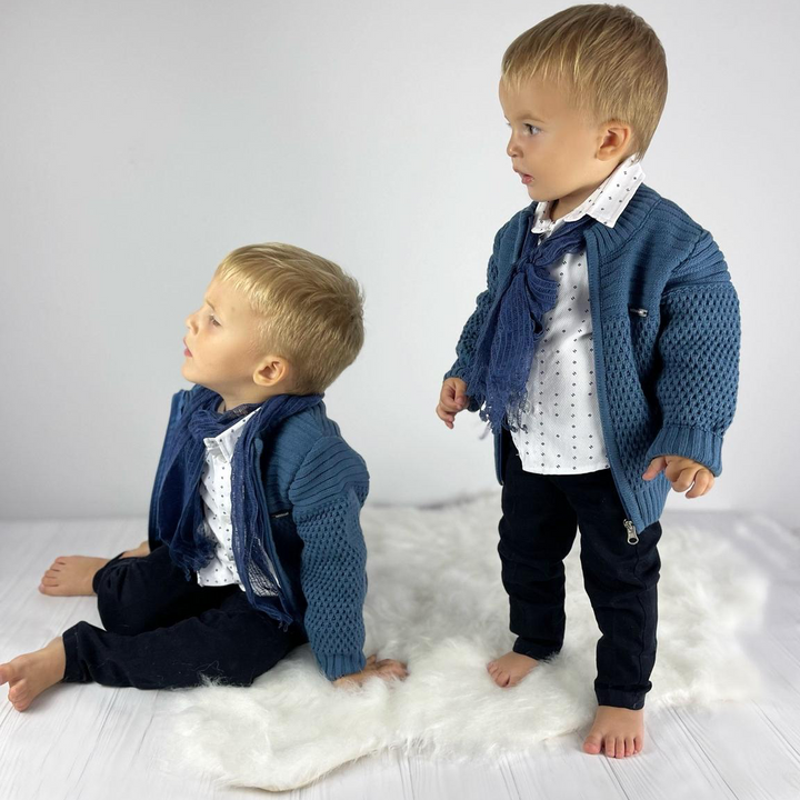 Handmade Navy Blue Boys Suit – Formal Toddler Outfit