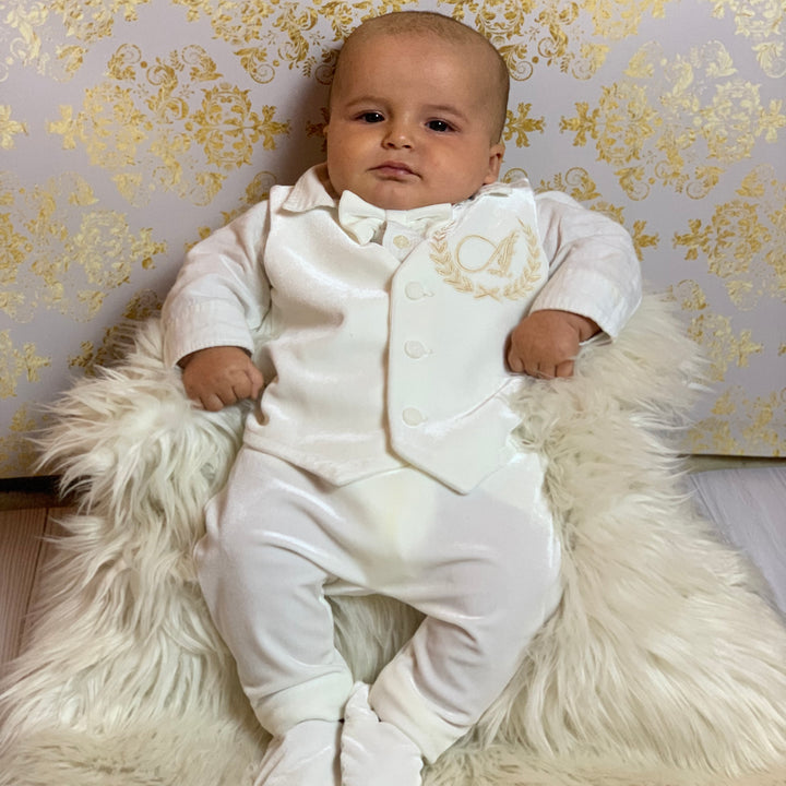 Baby Boy Velvet Tuxedo – Elegant Outfit for Special Occasions