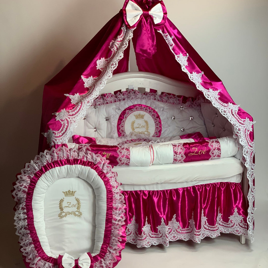 Hot Pink Baby Girl Nursery Crib Bedding full Set