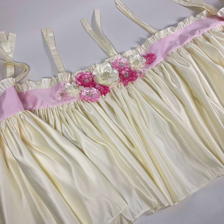Ruffled Floral Baby Girl Crib Bedding Set