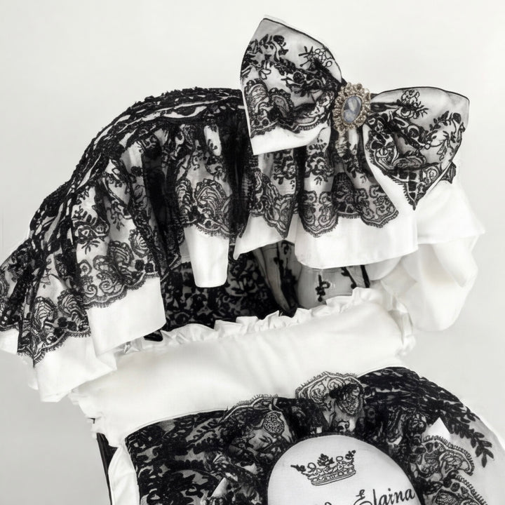 Lace & Ruffles Baby Girl Car Seat Cover – Elegant Design