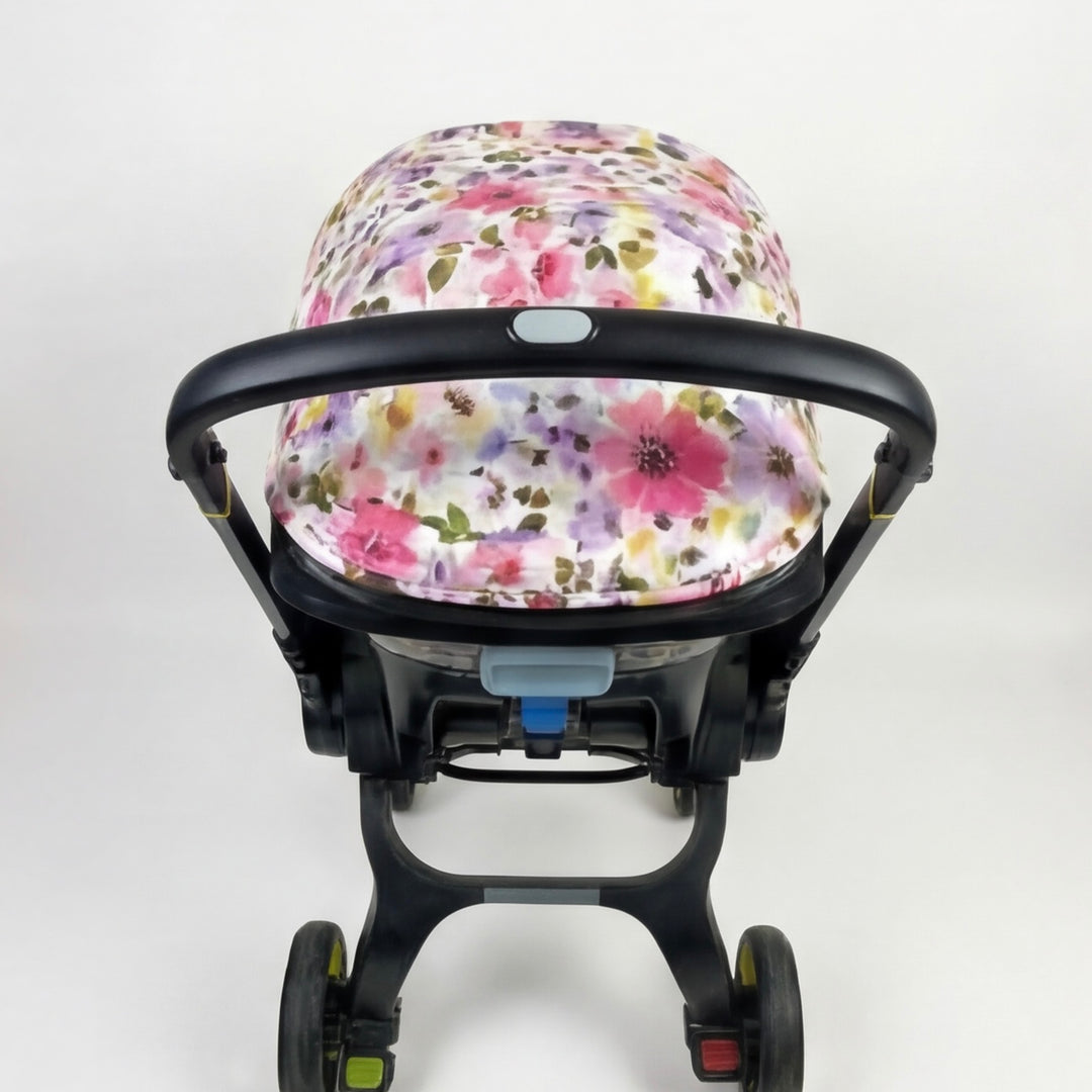 Purple Floral Baby Car Seat Cover Set – Stylish Protective Design