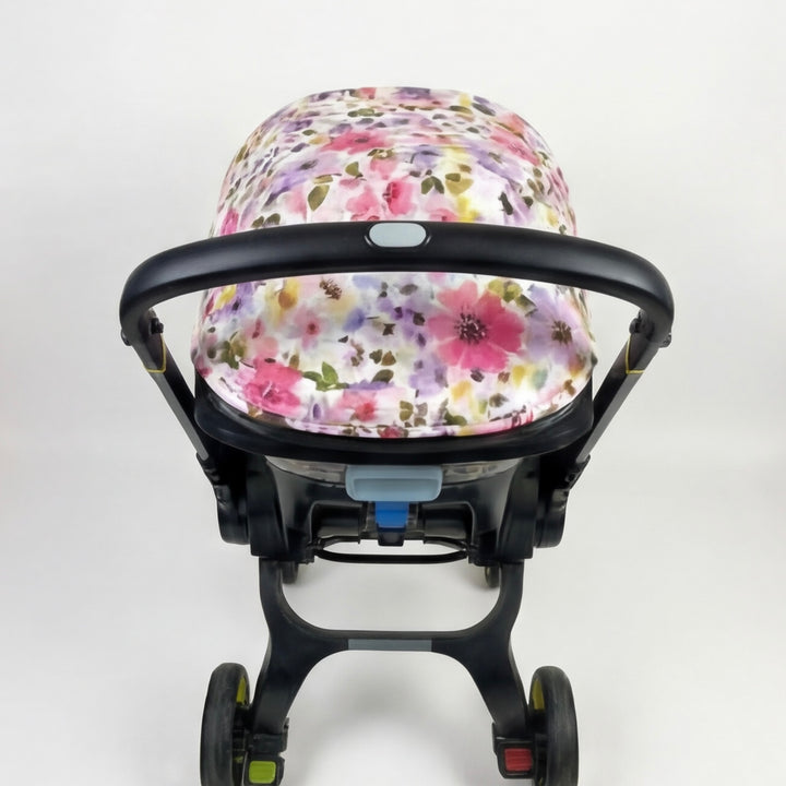 Purple Floral Baby Car Seat Cover Set – Stylish Protective Design