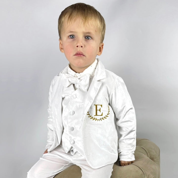 Personalized Velvet Baby Boy Jacket – Formal Outfit