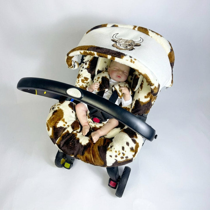 Cow Print Baby Car Seat Cover Set – All-In-One Comfort