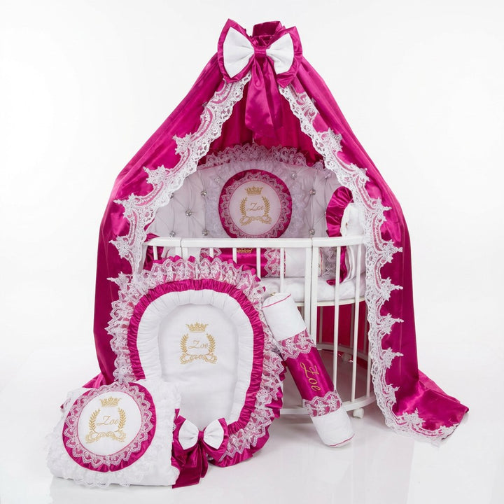 Hot Pink Glam Baby Girl Nursery Crib Bedding full Set