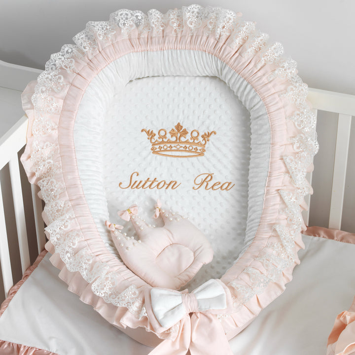 Personalized Cotton Baby Nest Set with Embroidery Name