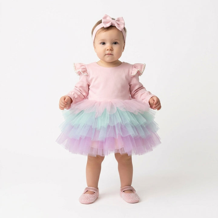 First Birthday Girl Tutu Dress – Floral Custom Dress