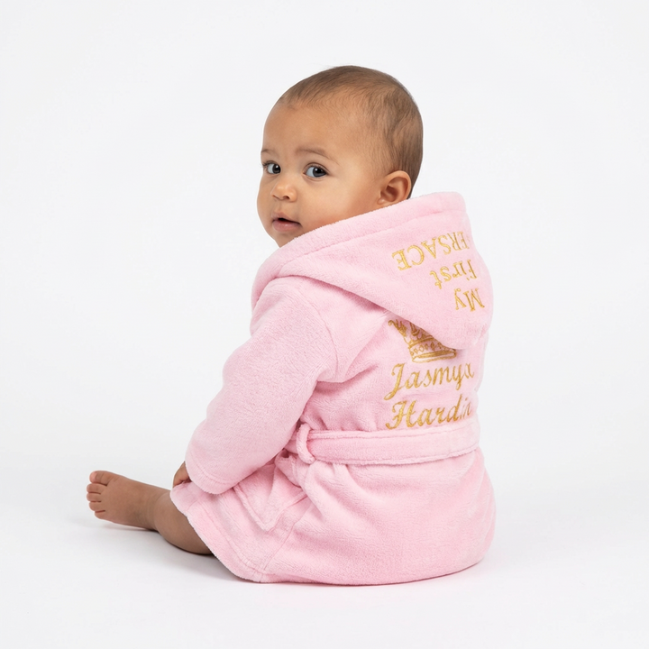 Personalized Pink Baby Robe – Monogrammed Cotton Bathrobe