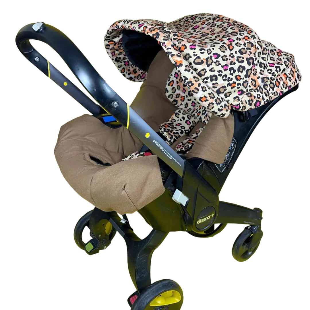 Leopard Print Baby Car Seat Cover Set with Padded Seat – Boss and Baby