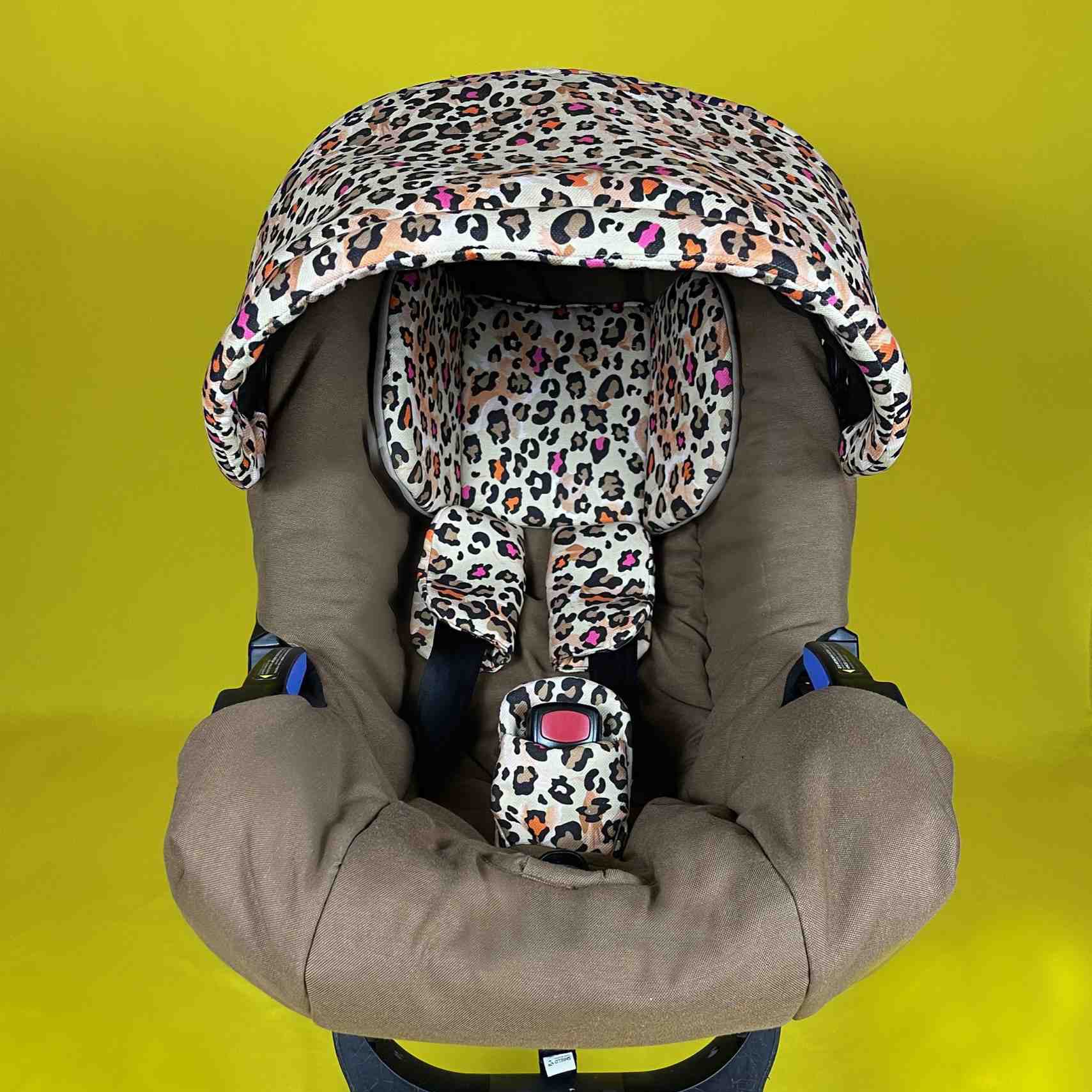 Leopard Print Baby Car Seat Cover Set with Padded Seat – Boss and Baby