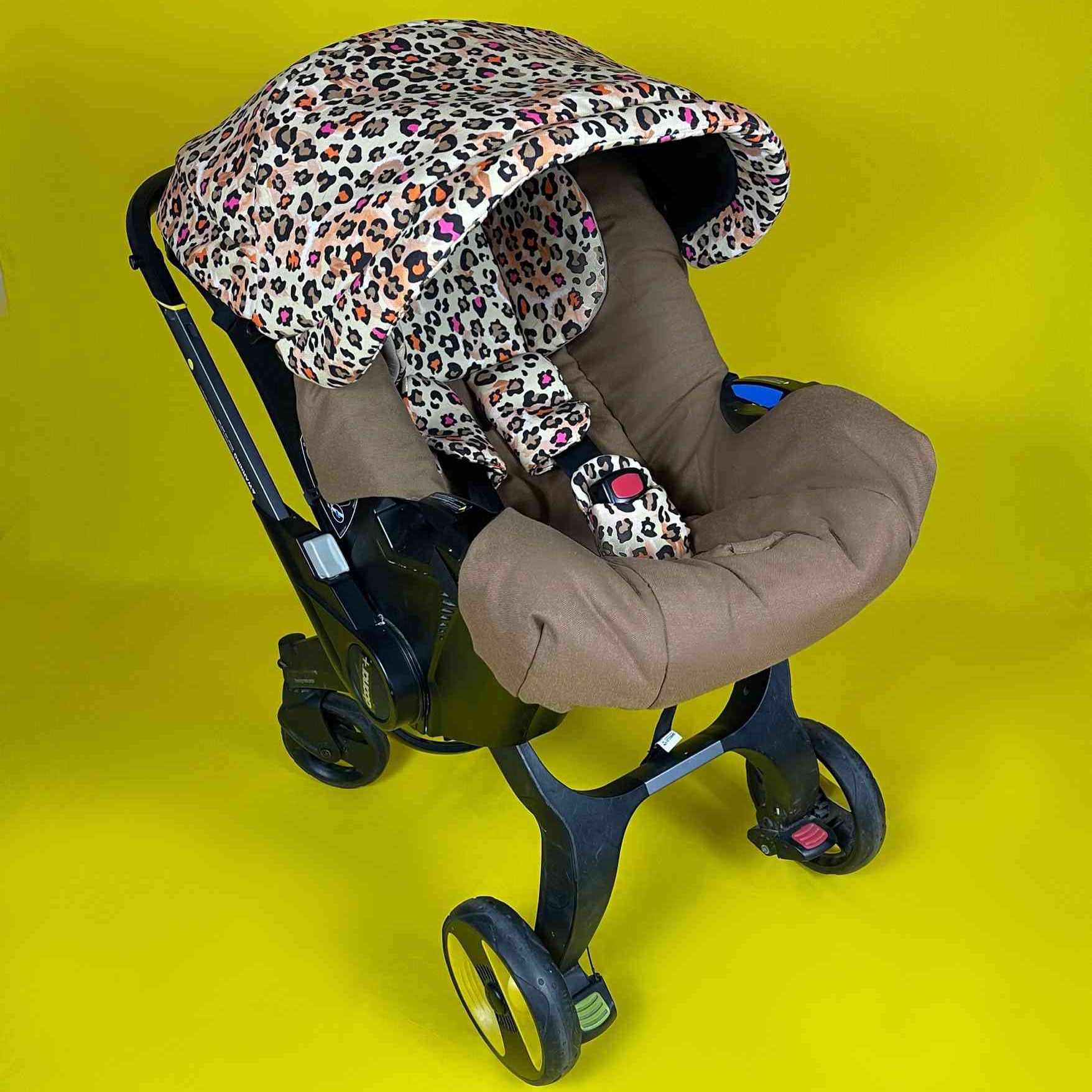 Leopard Print Baby Car Seat Cover Set with Padded Seat – Boss and Baby