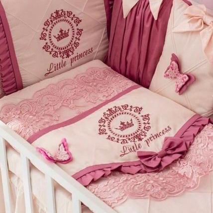 Luxury Pink Baby Bedding Set – Personalized Princess Crib