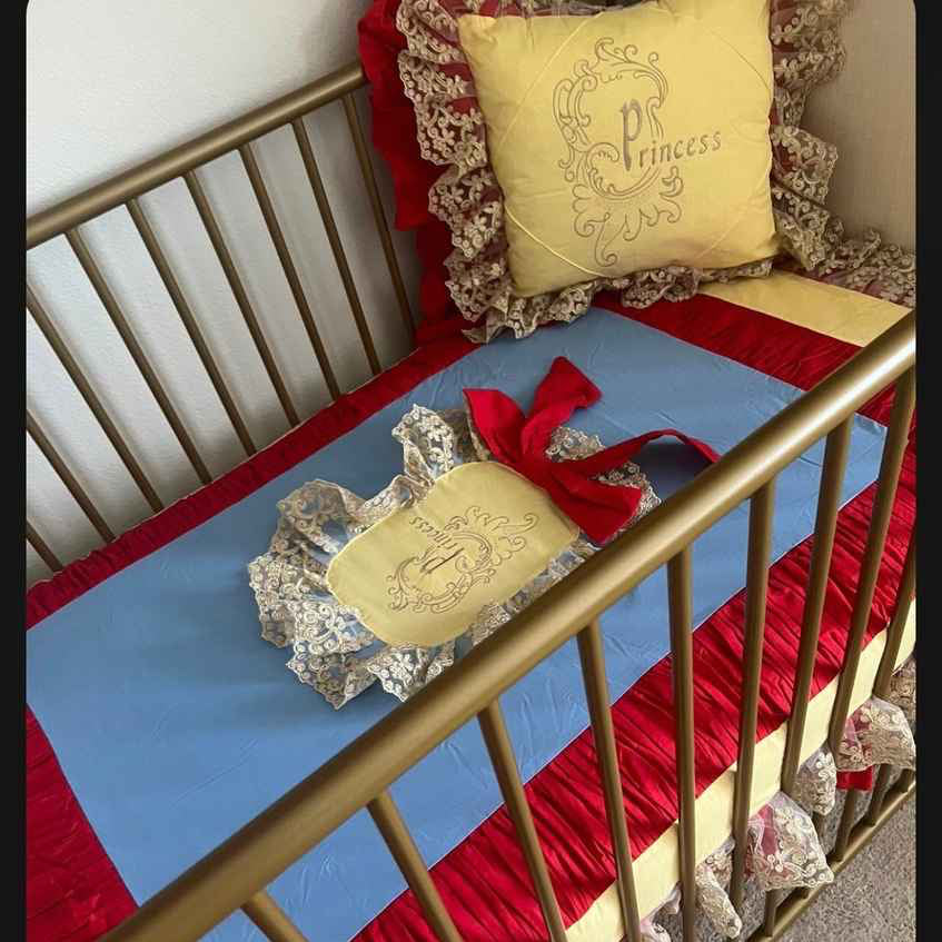 Luxury Princess Baby Bedding Set – Crib with Ruffles & Embroidery