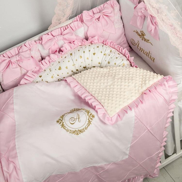 Luxury ivory baby girl blanket organic cotton velour