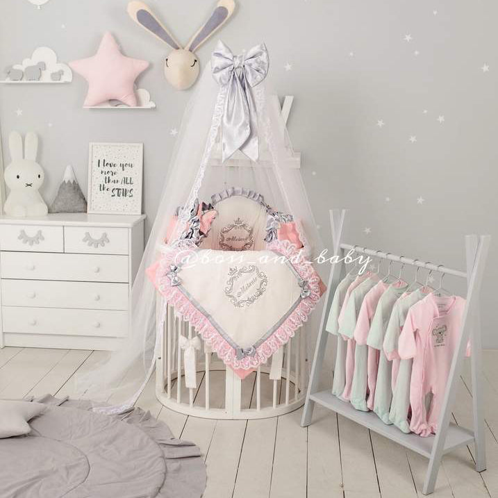Personalized Pink Baby Girl Bedding Set 