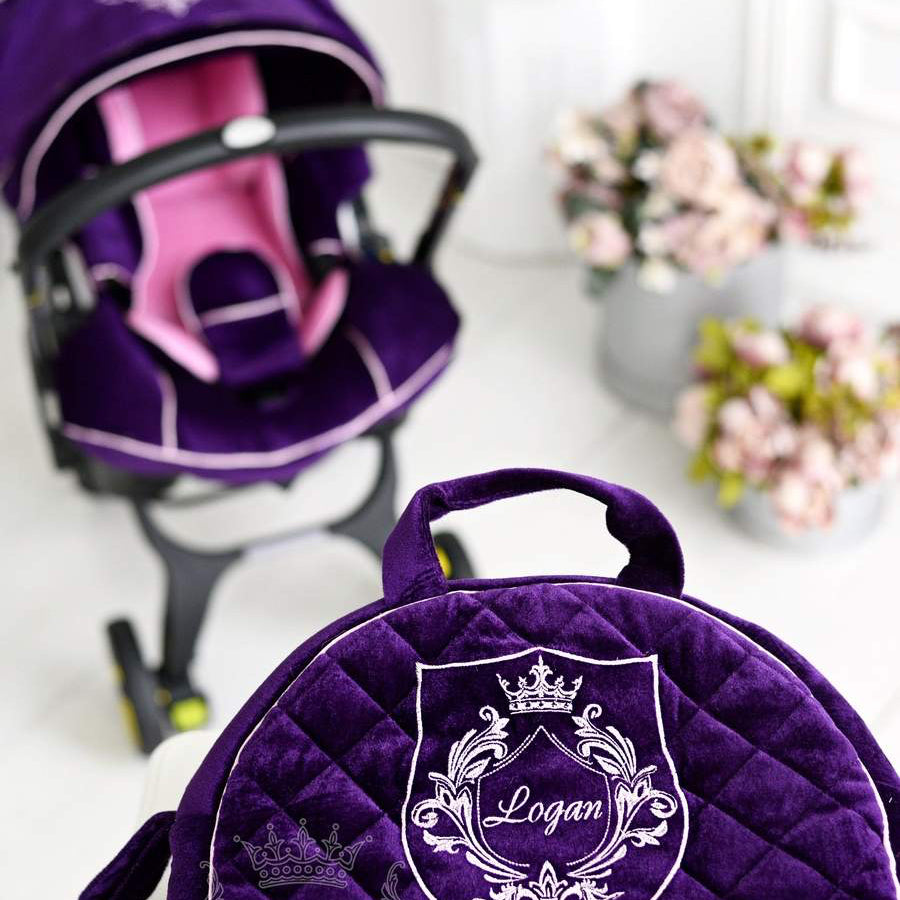 Personalized Purple Infant Car Seat Cover & Accessories