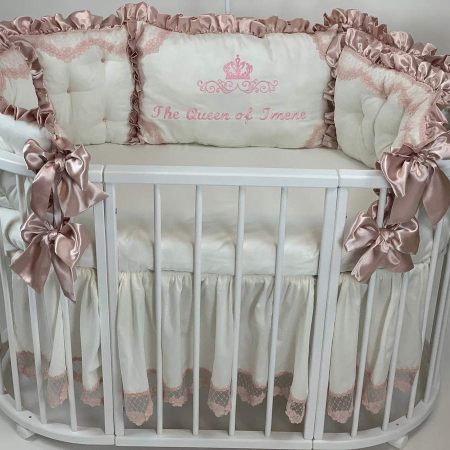 Pink Crib Bedding bumper 