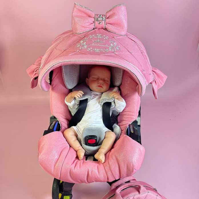 Pink Rhinestone Baby Car Seat & Stroller Cover with Bag