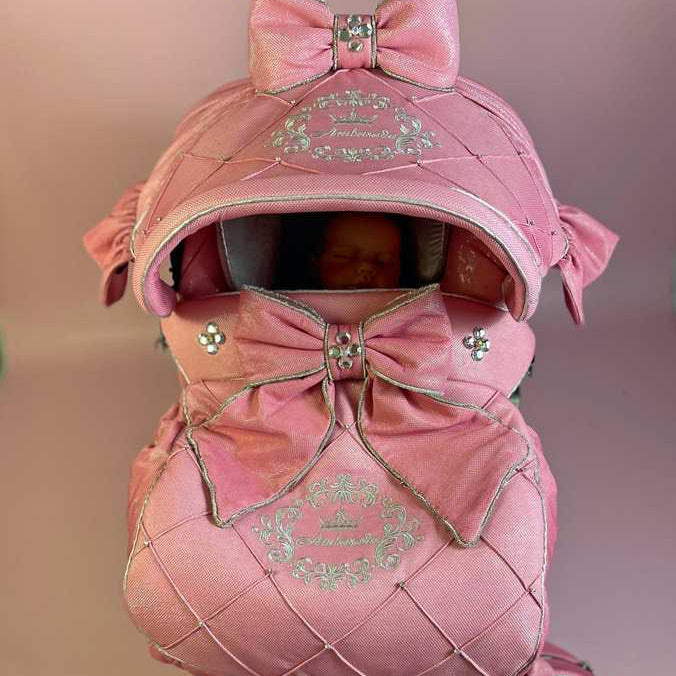 Pink Rhinestone Baby Car Seat & Stroller Cover with Bag