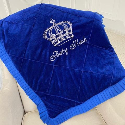 Royal Blue Baby Boy Crib Bedding Set – Velvet Blanket