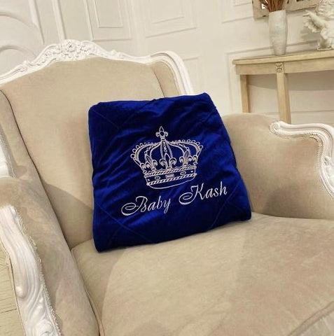 Royal Blue Baby Boy Crib Bedding Set – Velvet Blanket