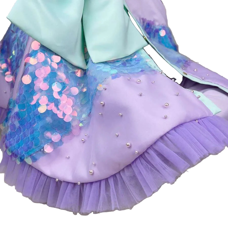 Sequin Rainbow Baby Car Seat & Stroller Cover – Mermaid Bow Design