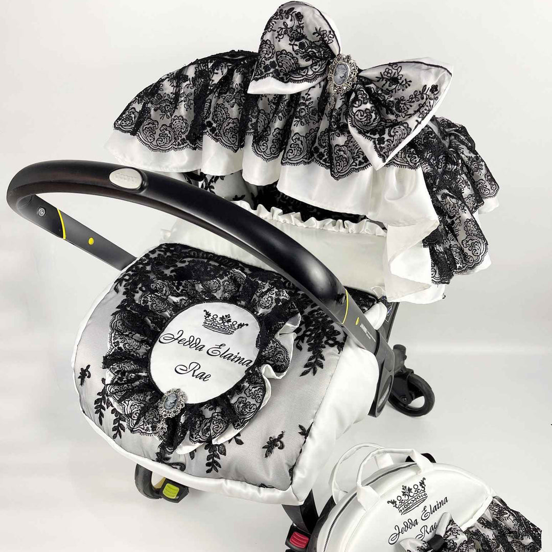 Stylish Baby Girl Car Seat & Stroller Cover – Lace & Ruffles