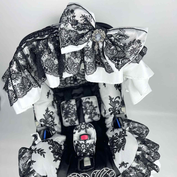 Stylish Baby Girl Car Seat & Stroller Cover – Lace & Ruffles